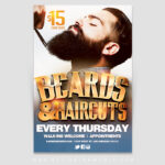 Barber Flyer Beards Haircuts Specials Design