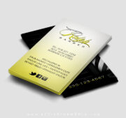 Barber Black & Yellow Business Card Design - Image 2